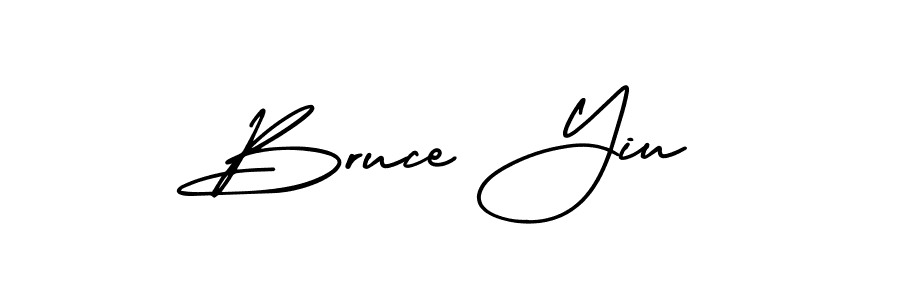 How to make Bruce Yiu name signature. Use AmerikaSignatureDemo-Regular style for creating short signs online. This is the latest handwritten sign. Bruce Yiu signature style 3 images and pictures png