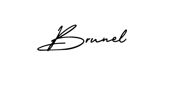 The best way (AmerikaSignatureDemo-Regular) to make a short signature is to pick only two or three words in your name. The name Brunel include a total of six letters. For converting this name. Brunel signature style 3 images and pictures png