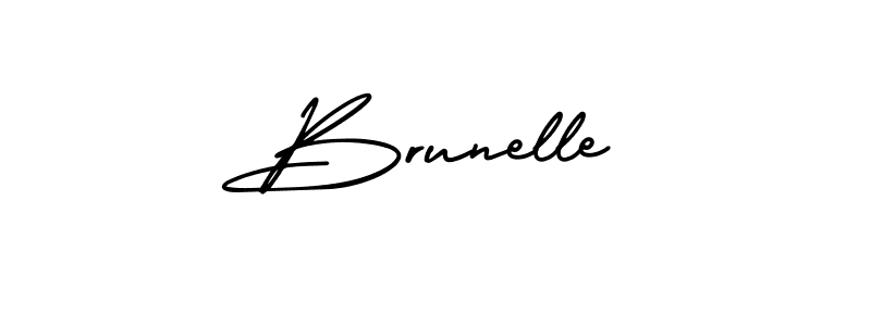 How to make Brunelle name signature. Use AmerikaSignatureDemo-Regular style for creating short signs online. This is the latest handwritten sign. Brunelle signature style 3 images and pictures png