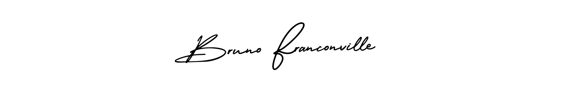 The best way (AmerikaSignatureDemo-Regular) to make a short signature is to pick only two or three words in your name. The name Bruno Franconville include a total of six letters. For converting this name. Bruno Franconville signature style 3 images and pictures png