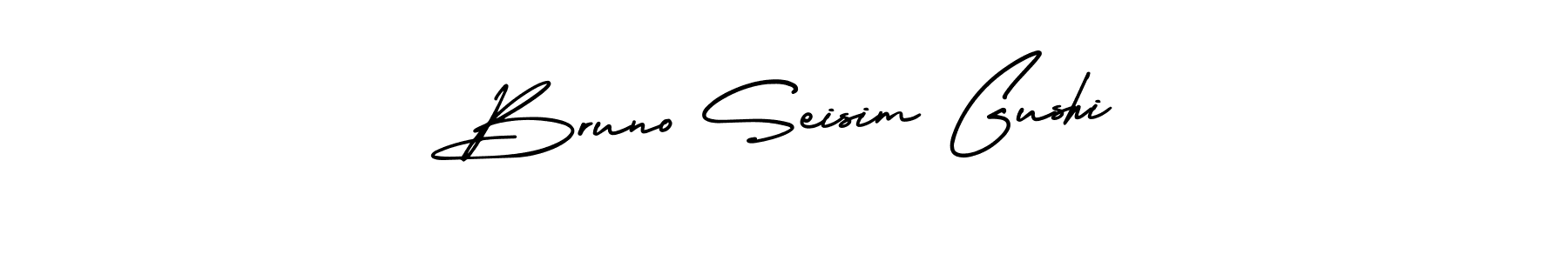 AmerikaSignatureDemo-Regular is a professional signature style that is perfect for those who want to add a touch of class to their signature. It is also a great choice for those who want to make their signature more unique. Get Bruno Seisim Gushi name to fancy signature for free. Bruno Seisim Gushi signature style 3 images and pictures png