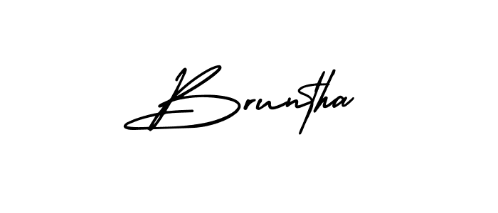 How to make Bruntha signature? AmerikaSignatureDemo-Regular is a professional autograph style. Create handwritten signature for Bruntha name. Bruntha signature style 3 images and pictures png