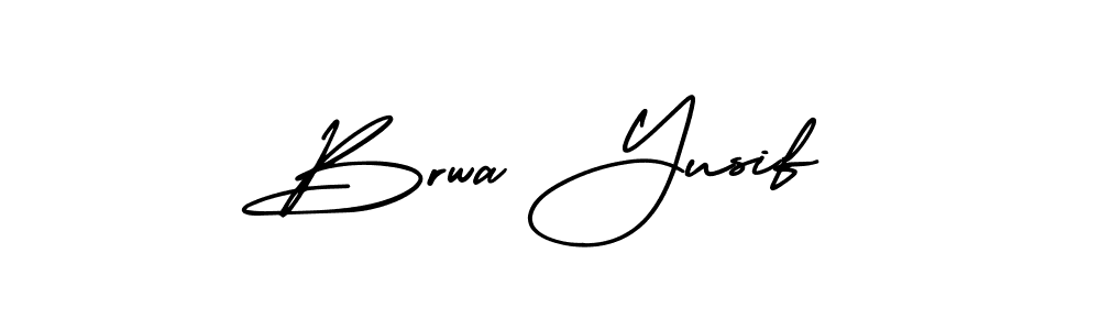 if you are searching for the best signature style for your name Brwa Yusif. so please give up your signature search. here we have designed multiple signature styles  using AmerikaSignatureDemo-Regular. Brwa Yusif signature style 3 images and pictures png