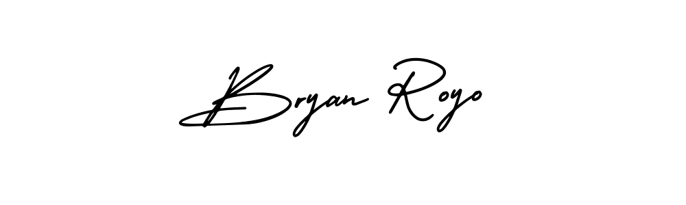 The best way (AmerikaSignatureDemo-Regular) to make a short signature is to pick only two or three words in your name. The name Bryan Royo include a total of six letters. For converting this name. Bryan Royo signature style 3 images and pictures png