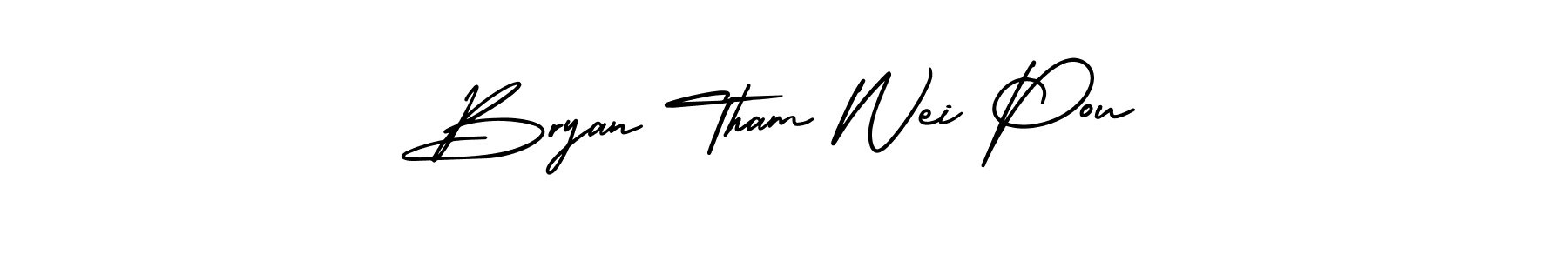 Also You can easily find your signature by using the search form. We will create Bryan Tham Wei Pou name handwritten signature images for you free of cost using AmerikaSignatureDemo-Regular sign style. Bryan Tham Wei Pou signature style 3 images and pictures png