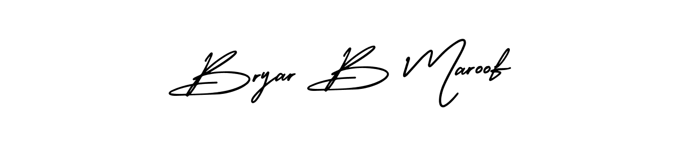 Bryar B Maroof stylish signature style. Best Handwritten Sign (AmerikaSignatureDemo-Regular) for my name. Handwritten Signature Collection Ideas for my name Bryar B Maroof. Bryar B Maroof signature style 3 images and pictures png
