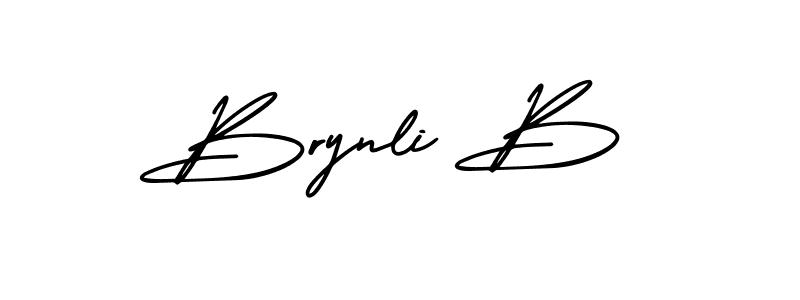 How to make Brynli B name signature. Use AmerikaSignatureDemo-Regular style for creating short signs online. This is the latest handwritten sign. Brynli B signature style 3 images and pictures png