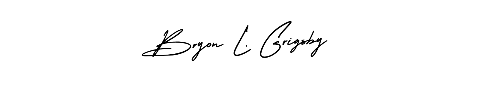 You should practise on your own different ways (AmerikaSignatureDemo-Regular) to write your name (Bryon L. Grigsby) in signature. don't let someone else do it for you. Bryon L. Grigsby signature style 3 images and pictures png