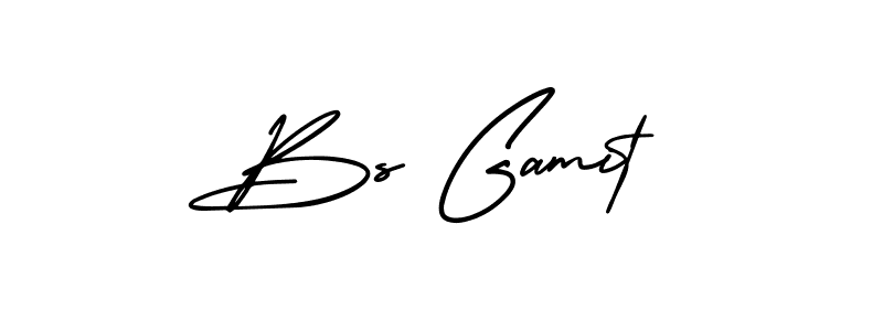 You should practise on your own different ways (AmerikaSignatureDemo-Regular) to write your name (Bs Gamit) in signature. don't let someone else do it for you. Bs Gamit signature style 3 images and pictures png