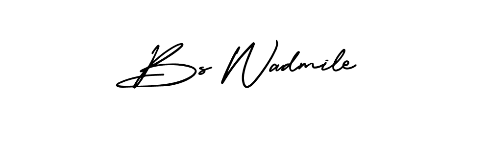 How to make Bs Wadmile name signature. Use AmerikaSignatureDemo-Regular style for creating short signs online. This is the latest handwritten sign. Bs Wadmile signature style 3 images and pictures png