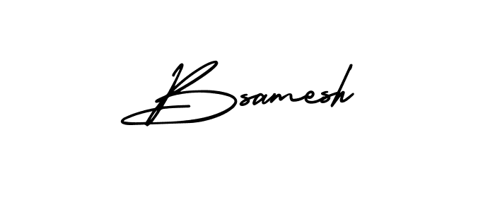The best way (AmerikaSignatureDemo-Regular) to make a short signature is to pick only two or three words in your name. The name Bsamesh include a total of six letters. For converting this name. Bsamesh signature style 3 images and pictures png