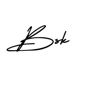 Make a beautiful signature design for name Bsk. With this signature (AmerikaSignatureDemo-Regular) style, you can create a handwritten signature for free. Bsk signature style 3 images and pictures png