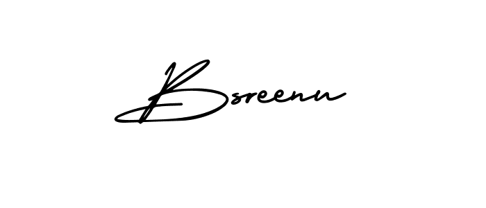 Bsreenu stylish signature style. Best Handwritten Sign (AmerikaSignatureDemo-Regular) for my name. Handwritten Signature Collection Ideas for my name Bsreenu. Bsreenu signature style 3 images and pictures png