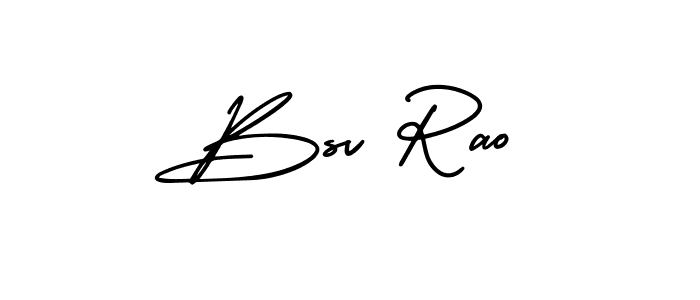 You should practise on your own different ways (AmerikaSignatureDemo-Regular) to write your name (Bsv Rao) in signature. don't let someone else do it for you. Bsv Rao signature style 3 images and pictures png