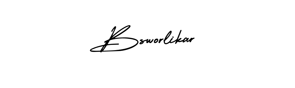 You should practise on your own different ways (AmerikaSignatureDemo-Regular) to write your name (Bsworlikar) in signature. don't let someone else do it for you. Bsworlikar signature style 3 images and pictures png