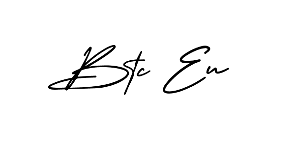 You should practise on your own different ways (AmerikaSignatureDemo-Regular) to write your name (Btc Eu) in signature. don't let someone else do it for you. Btc Eu signature style 3 images and pictures png