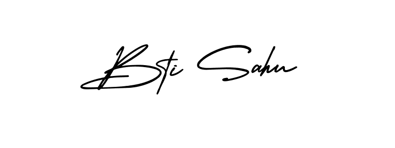 How to make Bti Sahu name signature. Use AmerikaSignatureDemo-Regular style for creating short signs online. This is the latest handwritten sign. Bti Sahu signature style 3 images and pictures png