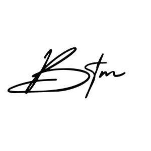 Make a beautiful signature design for name Btm. With this signature (AmerikaSignatureDemo-Regular) style, you can create a handwritten signature for free. Btm signature style 3 images and pictures png