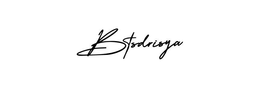 You should practise on your own different ways (AmerikaSignatureDemo-Regular) to write your name (Btsdrisya) in signature. don't let someone else do it for you. Btsdrisya signature style 3 images and pictures png