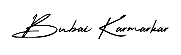 Style your name Bubai Karmarkar with confidence using AmerikaSignatureDemo-Regular signature design. Simple, elegant, and ready for immediate document use. Bubai Karmarkar signature style 3 images and pictures png