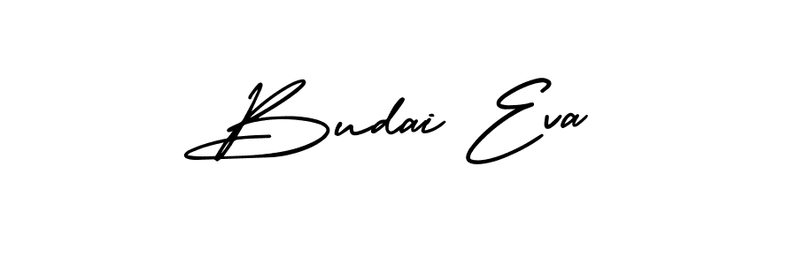 AmerikaSignatureDemo-Regular is a professional signature style that is perfect for those who want to add a touch of class to their signature. It is also a great choice for those who want to make their signature more unique. Get Budai Eva name to fancy signature for free. Budai Eva signature style 3 images and pictures png