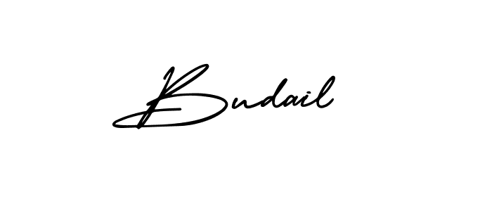 You should practise on your own different ways (AmerikaSignatureDemo-Regular) to write your name (Budail ) in signature. don't let someone else do it for you. Budail  signature style 3 images and pictures png