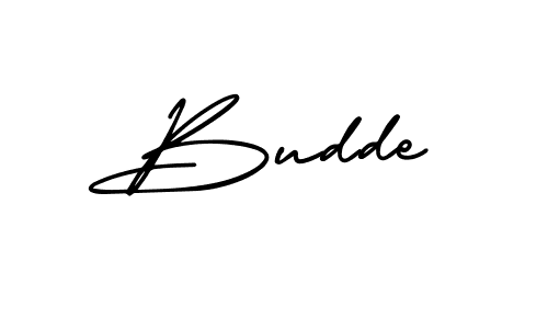 How to make Budde name signature. Use AmerikaSignatureDemo-Regular style for creating short signs online. This is the latest handwritten sign. Budde signature style 3 images and pictures png