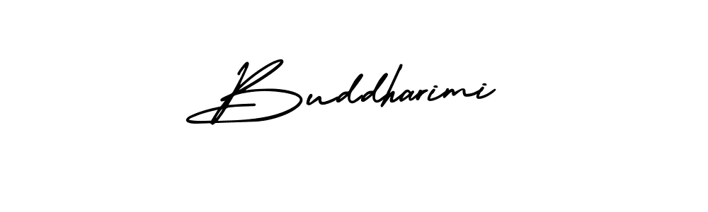 How to make Buddharimi name signature. Use AmerikaSignatureDemo-Regular style for creating short signs online. This is the latest handwritten sign. Buddharimi signature style 3 images and pictures png