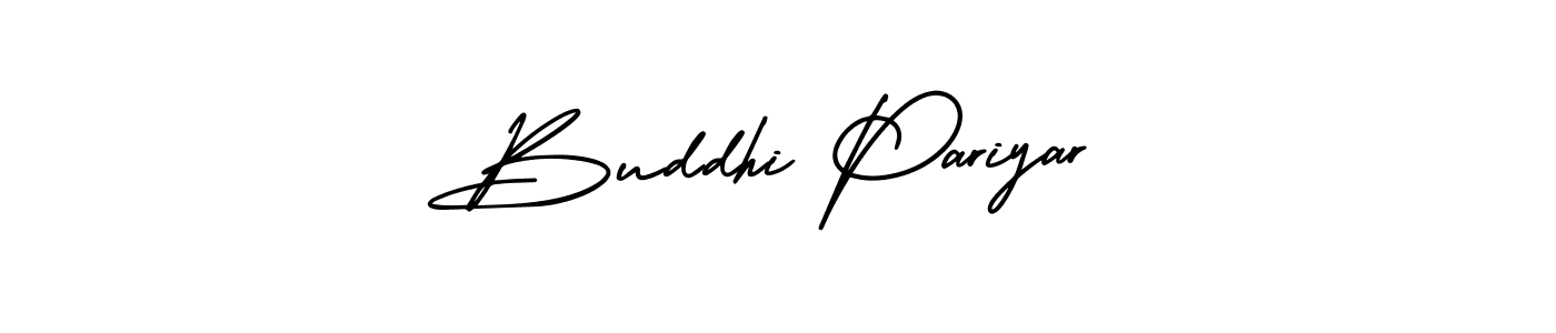 How to make Buddhi Pariyar name signature. Use AmerikaSignatureDemo-Regular style for creating short signs online. This is the latest handwritten sign. Buddhi Pariyar signature style 3 images and pictures png