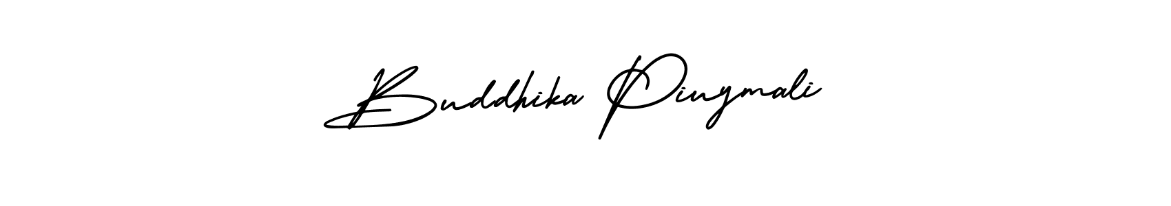 You should practise on your own different ways (AmerikaSignatureDemo-Regular) to write your name (Buddhika Piuymali) in signature. don't let someone else do it for you. Buddhika Piuymali signature style 3 images and pictures png