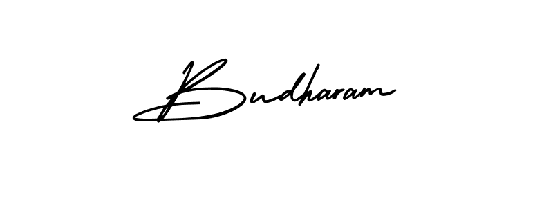 Make a beautiful signature design for name Budharam. With this signature (AmerikaSignatureDemo-Regular) style, you can create a handwritten signature for free. Budharam signature style 3 images and pictures png