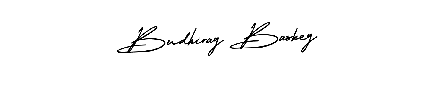 AmerikaSignatureDemo-Regular is a professional signature style that is perfect for those who want to add a touch of class to their signature. It is also a great choice for those who want to make their signature more unique. Get Budhiray Baskey name to fancy signature for free. Budhiray Baskey signature style 3 images and pictures png