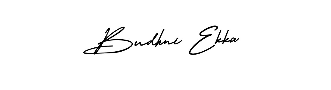Also You can easily find your signature by using the search form. We will create Budhni Ekka name handwritten signature images for you free of cost using AmerikaSignatureDemo-Regular sign style. Budhni Ekka signature style 3 images and pictures png