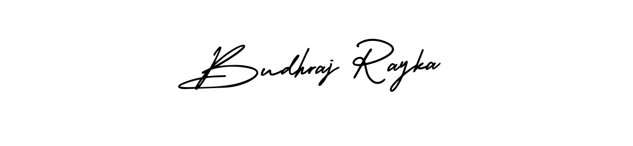 How to make Budhraj Rayka name signature. Use AmerikaSignatureDemo-Regular style for creating short signs online. This is the latest handwritten sign. Budhraj Rayka signature style 3 images and pictures png