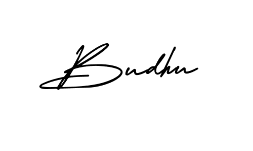Create a beautiful signature design for name Budhu. With this signature (AmerikaSignatureDemo-Regular) fonts, you can make a handwritten signature for free. Budhu signature style 3 images and pictures png