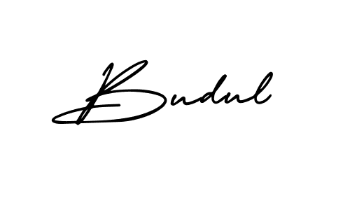 Design your own signature with our free online signature maker. With this signature software, you can create a handwritten (AmerikaSignatureDemo-Regular) signature for name Budul. Budul signature style 3 images and pictures png