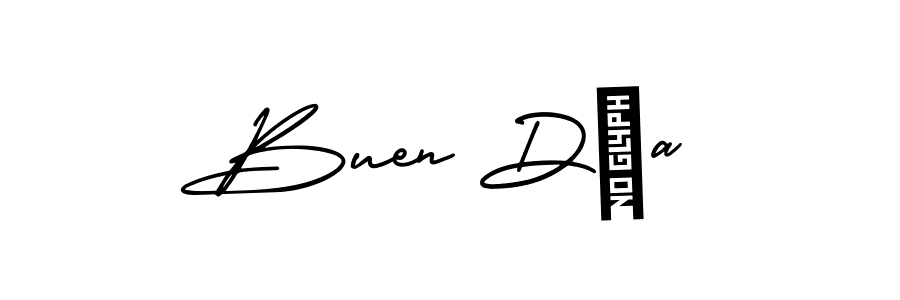 It looks lik you need a new signature style for name Buen Día. Design unique handwritten (AmerikaSignatureDemo-Regular) signature with our free signature maker in just a few clicks. Buen Día signature style 3 images and pictures png