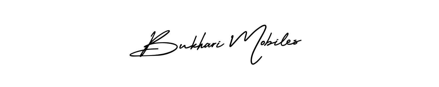 Bukhari Mobiles stylish signature style. Best Handwritten Sign (AmerikaSignatureDemo-Regular) for my name. Handwritten Signature Collection Ideas for my name Bukhari Mobiles. Bukhari Mobiles signature style 3 images and pictures png