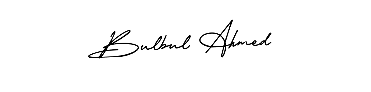 The best way (AmerikaSignatureDemo-Regular) to make a short signature is to pick only two or three words in your name. The name Bulbul Ahmed include a total of six letters. For converting this name. Bulbul Ahmed signature style 3 images and pictures png