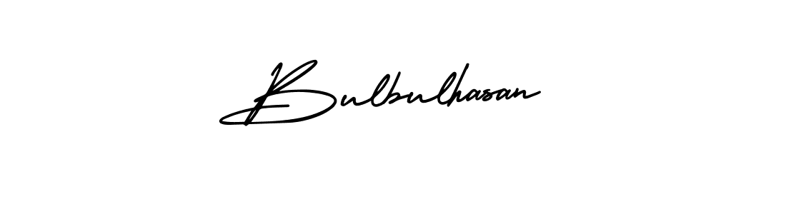 How to make Bulbulhasan name signature. Use AmerikaSignatureDemo-Regular style for creating short signs online. This is the latest handwritten sign. Bulbulhasan signature style 3 images and pictures png