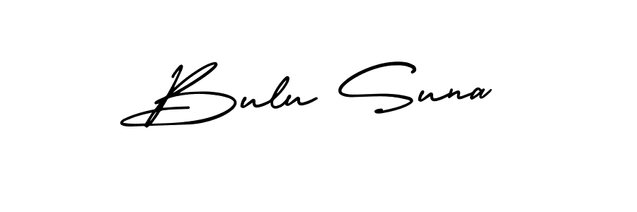 The best way (AmerikaSignatureDemo-Regular) to make a short signature is to pick only two or three words in your name. The name Bulu Suna include a total of six letters. For converting this name. Bulu Suna signature style 3 images and pictures png