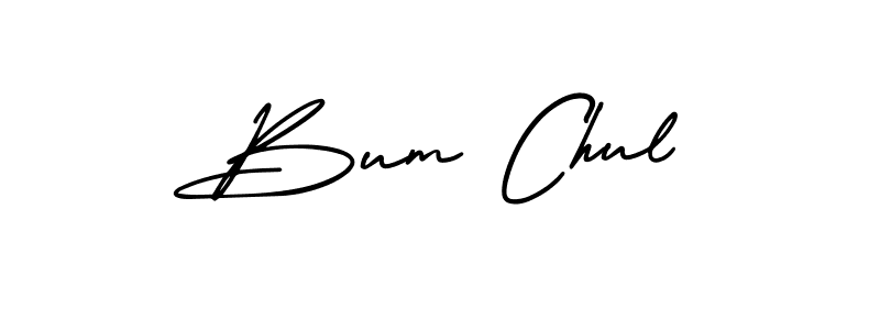 Design your own signature with our free online signature maker. With this signature software, you can create a handwritten (AmerikaSignatureDemo-Regular) signature for name Bum Chul. Bum Chul signature style 3 images and pictures png
