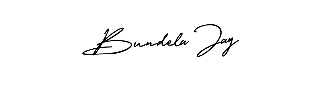 This is the best signature style for the Bundela Jay name. Also you like these signature font (AmerikaSignatureDemo-Regular). Mix name signature. Bundela Jay signature style 3 images and pictures png