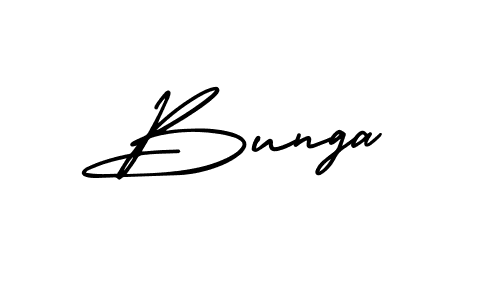 Bunga stylish signature style. Best Handwritten Sign (AmerikaSignatureDemo-Regular) for my name. Handwritten Signature Collection Ideas for my name Bunga. Bunga signature style 3 images and pictures png