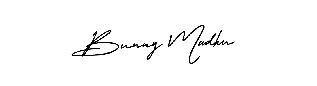 AmerikaSignatureDemo-Regular is a professional signature style that is perfect for those who want to add a touch of class to their signature. It is also a great choice for those who want to make their signature more unique. Get Bunny Madhu name to fancy signature for free. Bunny Madhu signature style 3 images and pictures png