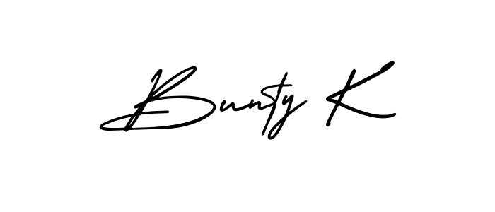 Also we have Bunty K name is the best signature style. Create professional handwritten signature collection using AmerikaSignatureDemo-Regular autograph style. Bunty K signature style 3 images and pictures png