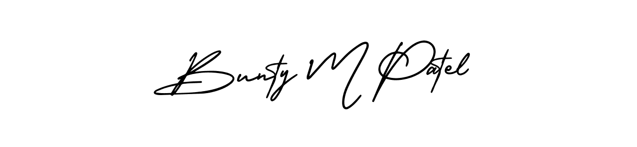 It looks lik you need a new signature style for name Bunty M Patel. Design unique handwritten (AmerikaSignatureDemo-Regular) signature with our free signature maker in just a few clicks. Bunty M Patel signature style 3 images and pictures png