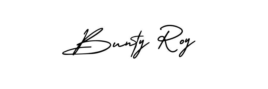 It looks lik you need a new signature style for name Bunty Roy. Design unique handwritten (AmerikaSignatureDemo-Regular) signature with our free signature maker in just a few clicks. Bunty Roy signature style 3 images and pictures png