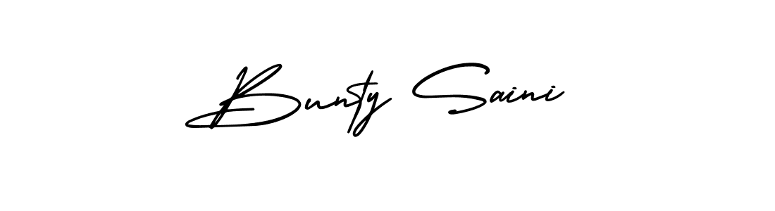 Bunty Saini stylish signature style. Best Handwritten Sign (AmerikaSignatureDemo-Regular) for my name. Handwritten Signature Collection Ideas for my name Bunty Saini. Bunty Saini signature style 3 images and pictures png