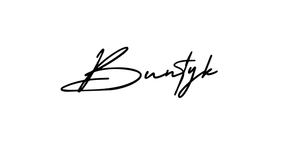 How to make Buntyk signature? AmerikaSignatureDemo-Regular is a professional autograph style. Create handwritten signature for Buntyk name. Buntyk signature style 3 images and pictures png